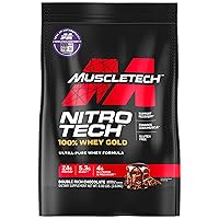 Whey Gold Chocolate Protein Powder Isolate Smoothie Mix | MuscleTech Nitro-Tech |for Women & Men | 8 lbs (109 Servings)