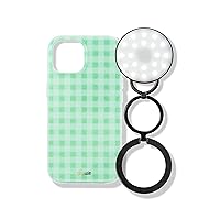 Sonix Case + MagLink PopUp Selfie Light for MagSafe iPhone 15, 14, 13 | Minty Gingham