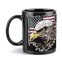 Mugs Large Porcelain Mug American Flag Eagle Ceramic Steeping Mug with Handle Porcelain Coffee Cups Funny Mug Tea Cups with Handle for Men Women