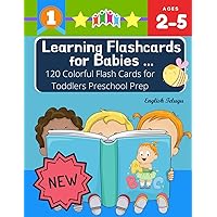 Learning Flashcards for Babies 120 Colorful Flash Cards for Toddlers Preschool Prep English Telugu: Basic words cards ABC letters, number, animals, ... kindergarten homeschool Montessori kids