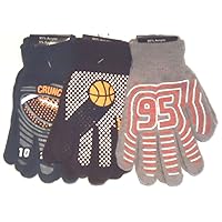 Set of Three Pairs Thisulate Spandex Polyester Flexible Gloves for Teens