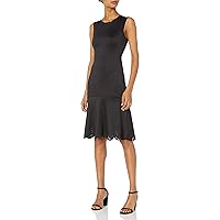 Women's Lasered Neoprene Sleeveless Dress, Black, Small