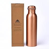 RAJRANG Copper Water Bottle 34 oz Leak Proof Design Vessel Ayurveda Health Pitcher for Sport Fitness Yoga 1000 ml