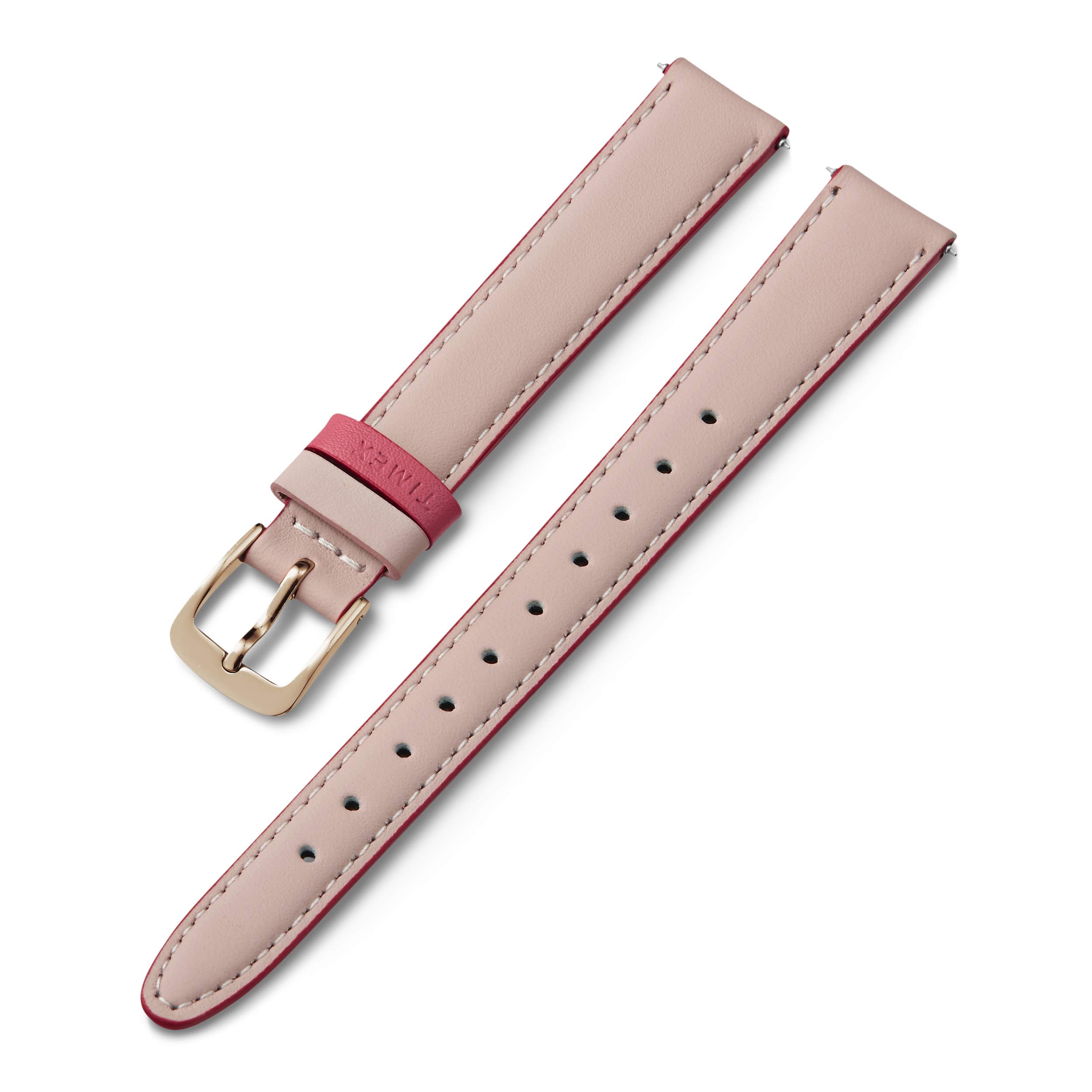 Timex 14mm Genuine Leather Strap – Gray with Rose Gold-Tone Buckle