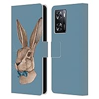 Head Case Designs Officially Licensed Barruf Hare Animals Leather Book Wallet Case Cover Compatible with Oppo A57s