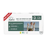 Eco by Naty Eco-Friendly Baby Diapers - 100% Plant-Based Materials on Skin, Soft & Skin-Friendly, Super Absorbent Prevent Leaking (Size 3, 100 Count)