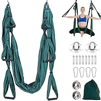 Aerial Yoga Swing Set Trapeze Yoga Hammock Kit Ultra Strong Antigravity Yoga Flying Sling Inversion Swing Tools with Extension Straps and Elastic Band for Air Yoga Inversion Fitness