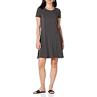 Amazon Essentials Women's Short-Sleeve Scoop Neck Swing Dress (Available in Plus Size)