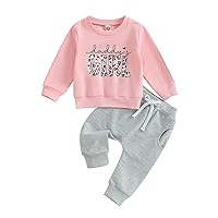 Baby Girl Boy Fall Outfit Long Sleeve Letter Pullover Sweatshirt Pants Infant Boys Fall Winter Clothes Set