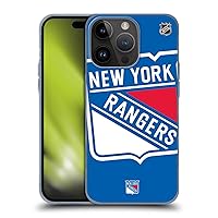 Head Case Designs Officially Licensed NHL Oversized New York Rangers Soft Gel Case Compatible with Apple iPhone 15 Pro
