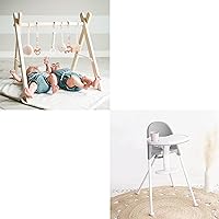Wooden Baby Gym + 3-in-1 Cute Folding High Chair
