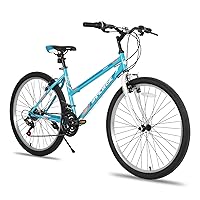 HILAND Bamcbase Womens Mountain Bike, 24 26 Inch 21 Speeds Hybrid Commuter Bicycle for Adults, Sport Hardtail Trail MTB