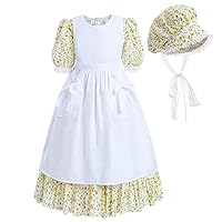 Nuoqi Prairie Dresses for Girls Pioneer Girl Costume Girls Colonial Dress Costume