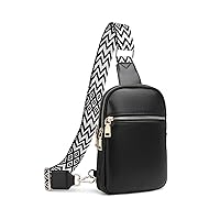 Anti Theft Small Sling Bag for Women Cross Body Bag Trendy, RFID Fanny Packs Vegan Leather for Women Travel Belt Purse (1-Black)