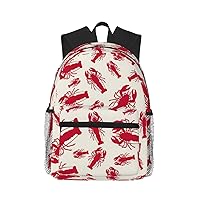 Red Lobster Print Backpacks Casual,Pacious Compartments,Work,Travel,Outdoor Activities Unisex Daypacks