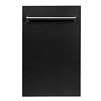ZLINE 18 in. Compact Top Control Dishwasher in Black Matte 120-Volt with Stainless Steel Tub and Traditional Style Handle