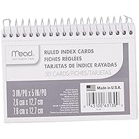 Mead Index Cards, Spiral, Ruled, 3