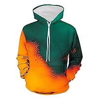 Men's 3D Graphic Hoodie Novelty Print Sweatshirts Casual Loose Hooded Fleece Pullover Tops Drawstring Active Sweater