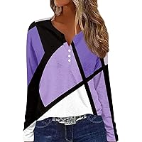 Womens Shirts Dressy Casual Button Sexy Tops Long Sleeve Plus Size Retro V Neck T-Shirts Daily Comfort Blouses