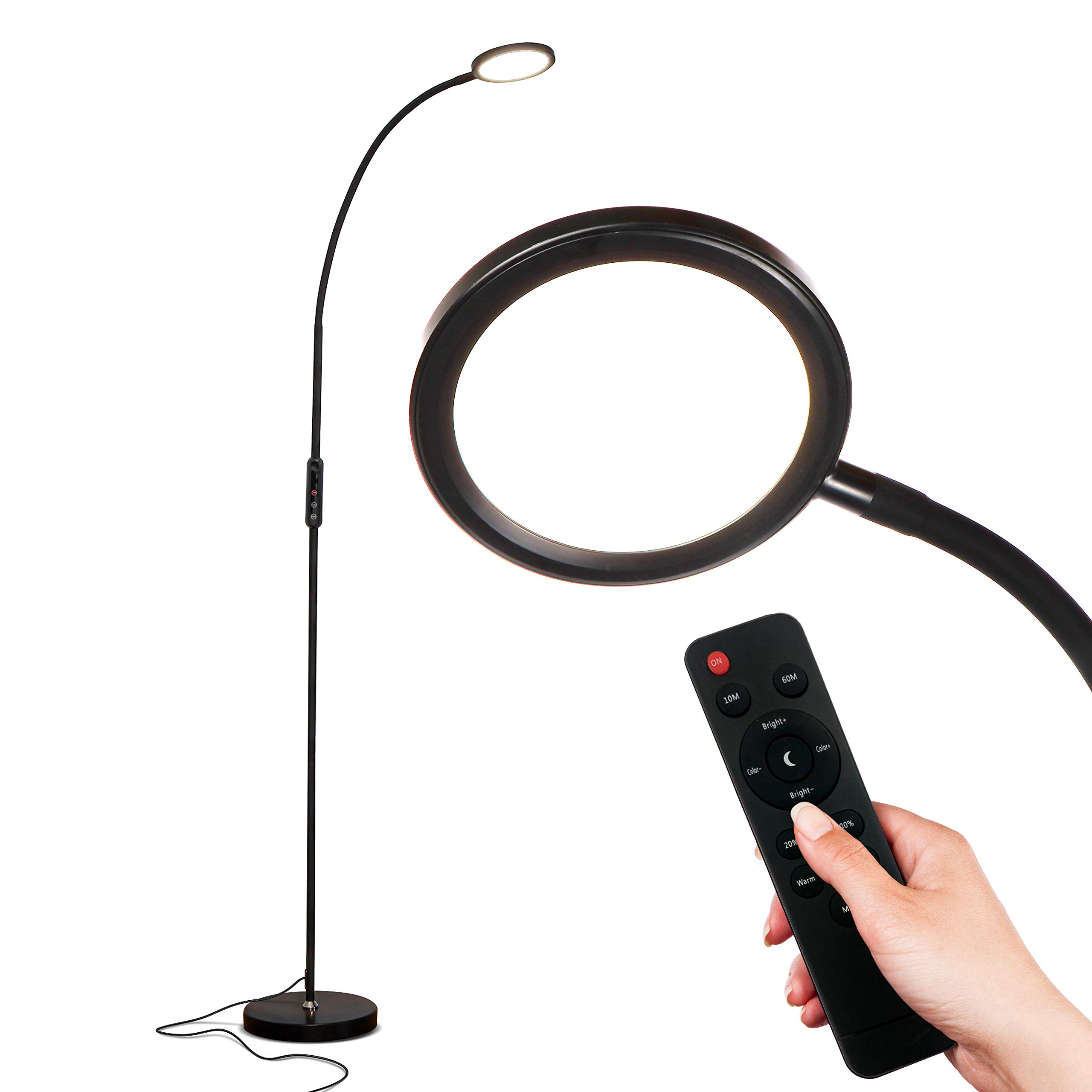 Brightech Vista - Bright LED Floor Lamp for Crafts & Reading - Remote Control 25 Light Color & Dimming Options: Get The Right Light for You - Adjus...