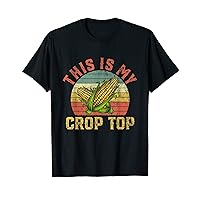 This Is My Crop Top Funny Retro Farmer Farming Corn Lover T-Shirt