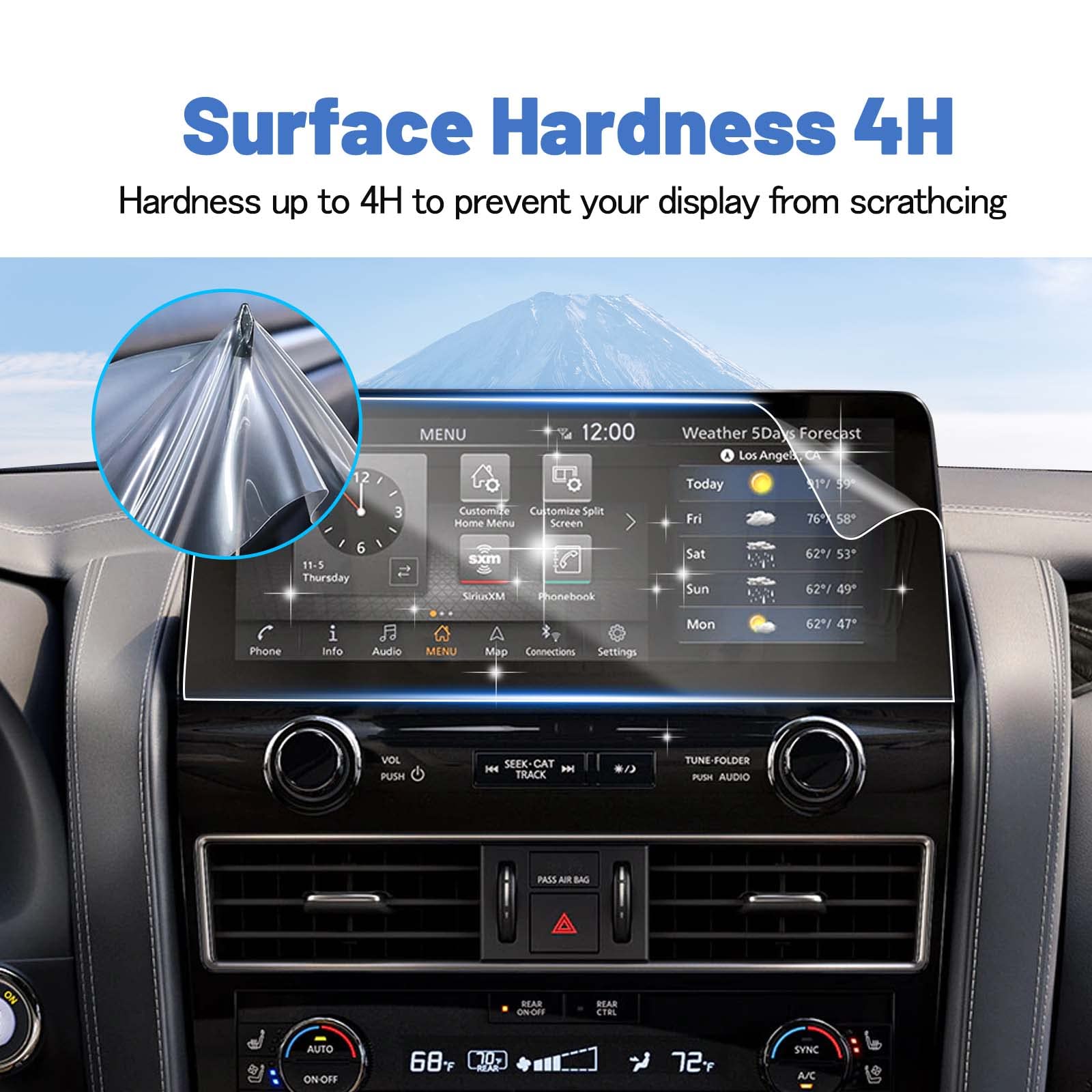 SHAOHAO for 2022 2023 Nissan Armada Screen Protector, Fit for 2021 2022 2023 Nissan Armada S, SV, SL, Platinum Screen Protector 12.3 In 2022 2023 Touch Screen Protector Armada for 2023 Nissan Armada Accessories HD Clear Plastic Display Screen Protective F