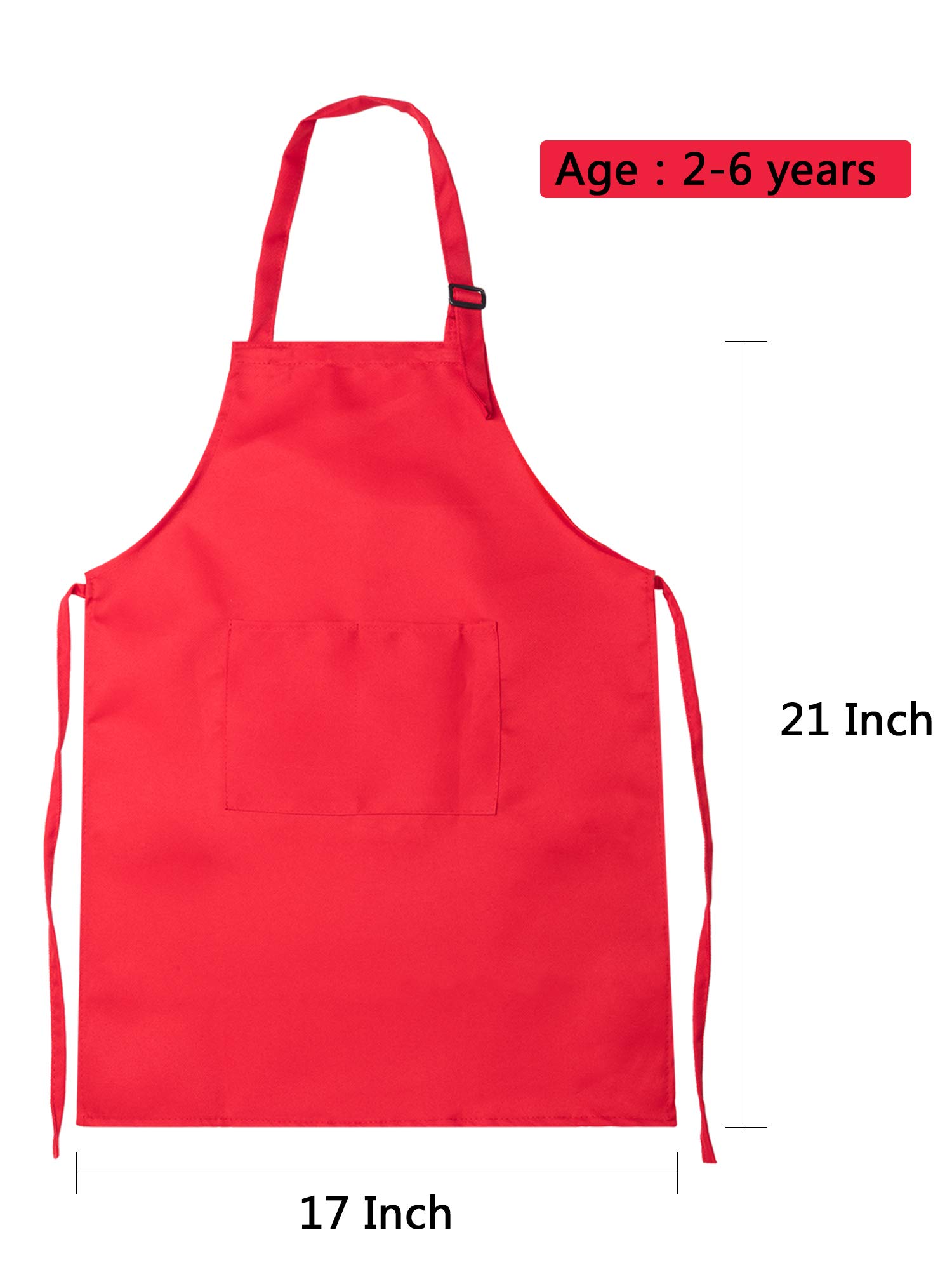 SATINIOR 12 Pieces Kids Aprons Chef Hats Adjustable Child Aprons with Pockets Kitchen Bib