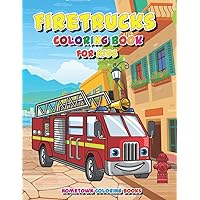 Fire Trucks Coloring Book for Kids: | Fire Fighter Equipment Illustrations | Great Gift for Toddlers, Boys and Girls