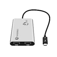 SIIG Thunderbolt 3 to Dual HDMI 2.0 Port Display Adapter at 4K 60Hz - Intel Thunderbolt 3 Certified - Windows/MacBook Pro/Chromebook/XPS/Surface Book - Supports Two 4K 60Hz Monitors Simultaneously