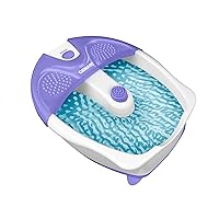 Conair Soothing Pedicure Foot Spa Bath with Soothing Vibration Massage, Deep Basin Relaxing Foot Massager with Jets, Blue/White