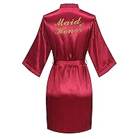 Satin Robes for Bridal Party Bride Bridesmaid Short Soft Dressing Gown Wedding Getting Ready Robe