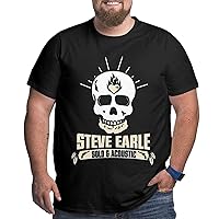 Men T Shirt Steve Earle Big Size Short Sleeve T-Shirts Fashion Large Size Tee Black