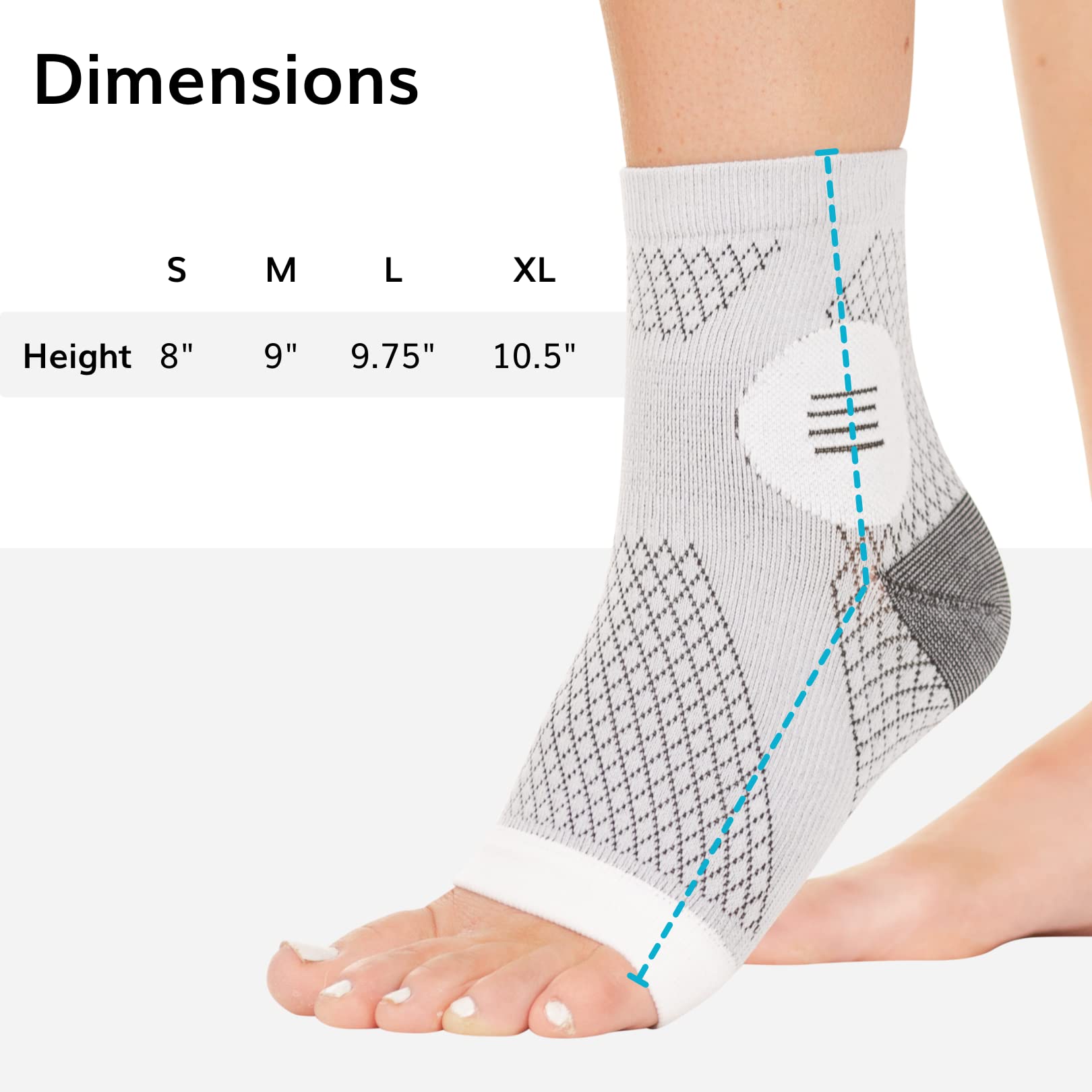 BraceAbility Neuropathy Socks - Peripheral Neuritis Therapy Compression Diabetic Open-Toe Foot Sleeves for Ankle Gout, Nerve Damage Pain in Legs and Feet Relief Brace for Men and Women (M - 1 Pair)