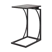 Quintina C-Shaped End Table, Gray, Pewter