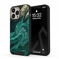 BURGA Elite Phone Case Compatible with iPhone 14 PRO MAX - Emerald Green Jade Marble - Cute But Tough with CloudGuard 2-in-1 Defense System - iPhone 14 PRO MAX Protective Scratch-Resistant Hard Case