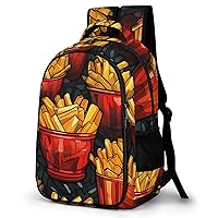French Fries Travel Backpack Double Layers Laptop Backpack Durable Daypack for Men Women