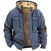 Men's Solid Color Sweatshirt,Heavyweight Fleece Hoodie Cotton Sweatshirt With Brown Pocket Cotton Jacket Spire