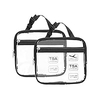 Relavel Tsa Approved Toiletry Bag,Clear Makeup Bag Cosmetic Pouch, Travel Bags for Toiletries wih Zipper,Waterproof Small Toiletries Bag for Women and Girls (Clear 2)