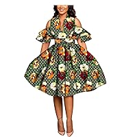 African A-line Dresses for Women Ankara Print Clothing Casual Dashiki Wear Party Wear