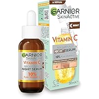 Garnier Targeted Anti Dark Spot Night Serum for Face, with 10% Pure Vitamin C & Hyaluronic Acid, Anti Pigmentation & Dullness, For All Skin Types, Approved by Cruelty Free International, Vegan, 30 ml