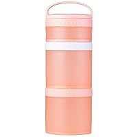 Whiskware Stackable Snack Containers for Kids and Toddlers, 3 Stackable Snack Cups for School and Travel, Coral Color (Pack of 1)