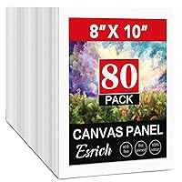 ESRICH Canvas Boards for Painting 8x10, 80 Pack Painting Canvas, Primed Cotton Canvas Panels 8x10 for Oil Paint, Watercolor, Acrylic Paint, Gouache and Tempera.