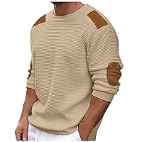 Men's Pullover Sweaters,Mens Crewneck Sweater Colorblock Sweater Vintage Knitted Jumper Pullover Knitwear Top