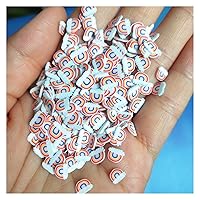NIANTU109 20g/lot 5mm Rainbow with Cloud in The Sky Polymer Clay for DIY Crafts Tiny Cute Accessories Gift