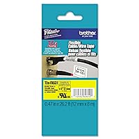 Brother Laminated Flexible ID Black on Yellow 1/2 Inch Tape - Retail Packaging (TZeFX631) - Retail Packaging