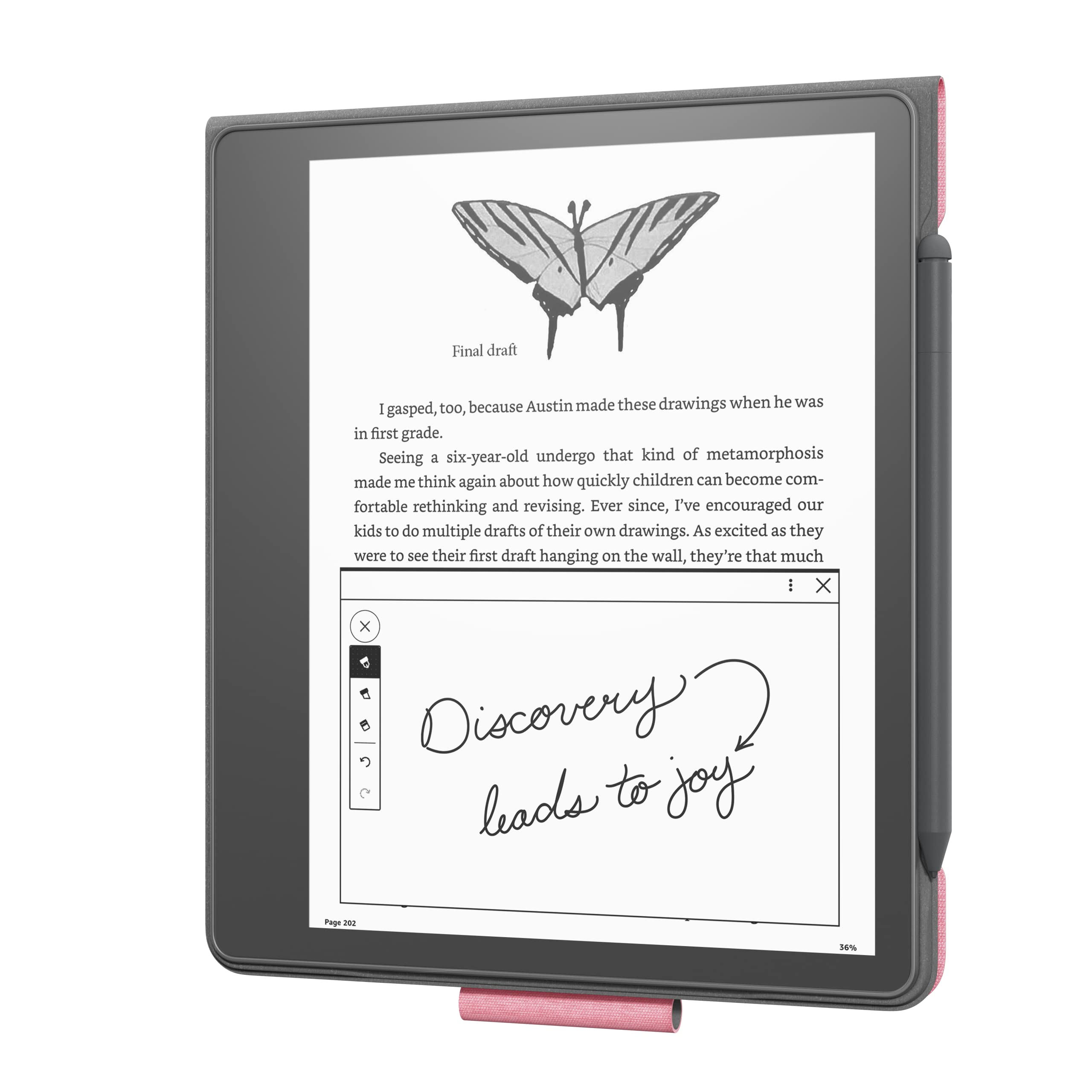 Kindle Scribe Fabric Folio Cover with Magnetic Attach (only fits Kindle Scribe) - Rose