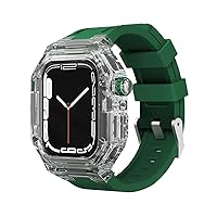 Silicone Strap Transparent Case，For Apple Watch Band 45mm 44mm 41mm 40mm Mod Kit Bezel，For iwatch Series 8 7 SE 6 5 4 Bracelet upgrade