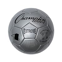 Extreme Series Soccer Ball, Size 4 - Youth League, All Weather, Soft Touch, Maximum Air Retention - Kick Balls for Kids 8-12 - Competitive and Recreational Futbol Games, Silver