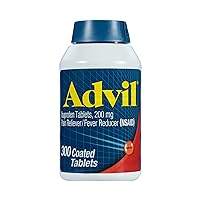 Advil Pain Reliever Medicine and Fever Reducer with Ibuprofen 200mg for Headache, Backache, Menstrual Pain and Joint Pain Relief - 300 Coated Tablets