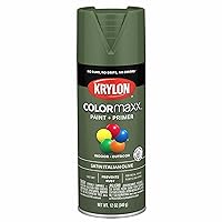 Krylon K05566007 COLORmaxx Spray Paint and Primer for Indoor/Outdoor Use, Satin Italian Olive Green 12 Ounce (Pack of 1)